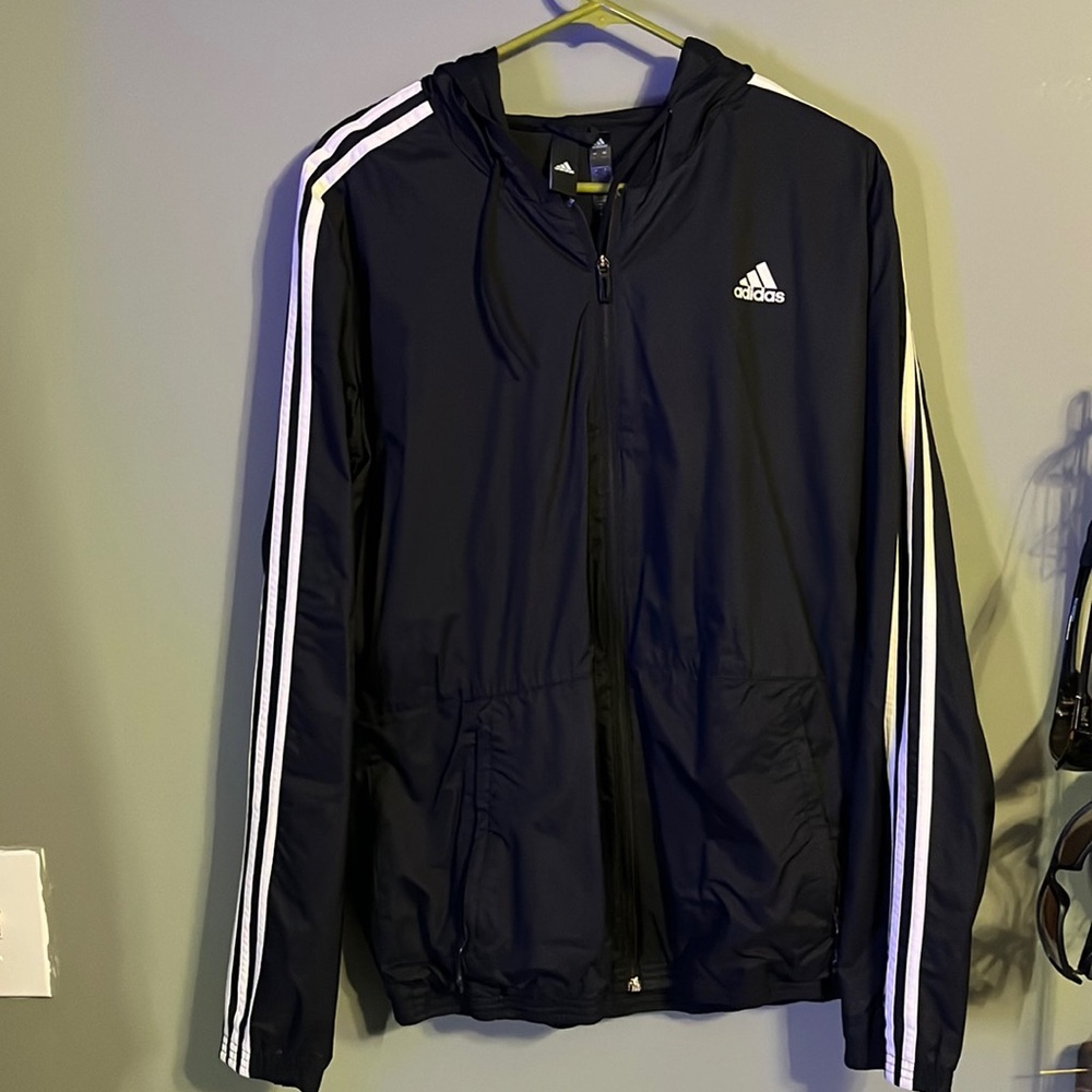 Adidas zip up large windbreaker